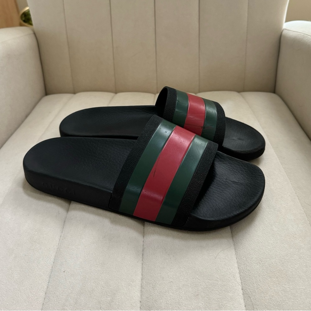 Gucci Pursuit Rubber Slides, US M 10